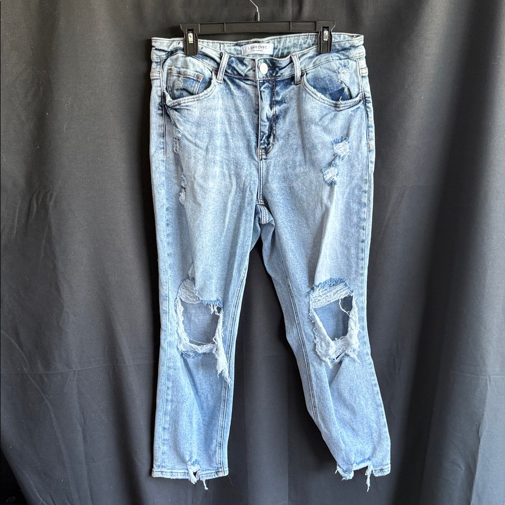 Light Wash Distressed Boyfriend Jeans